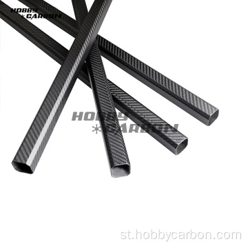 Tube e ncha ea boleng bo holimo ea octagonal carbon fiber